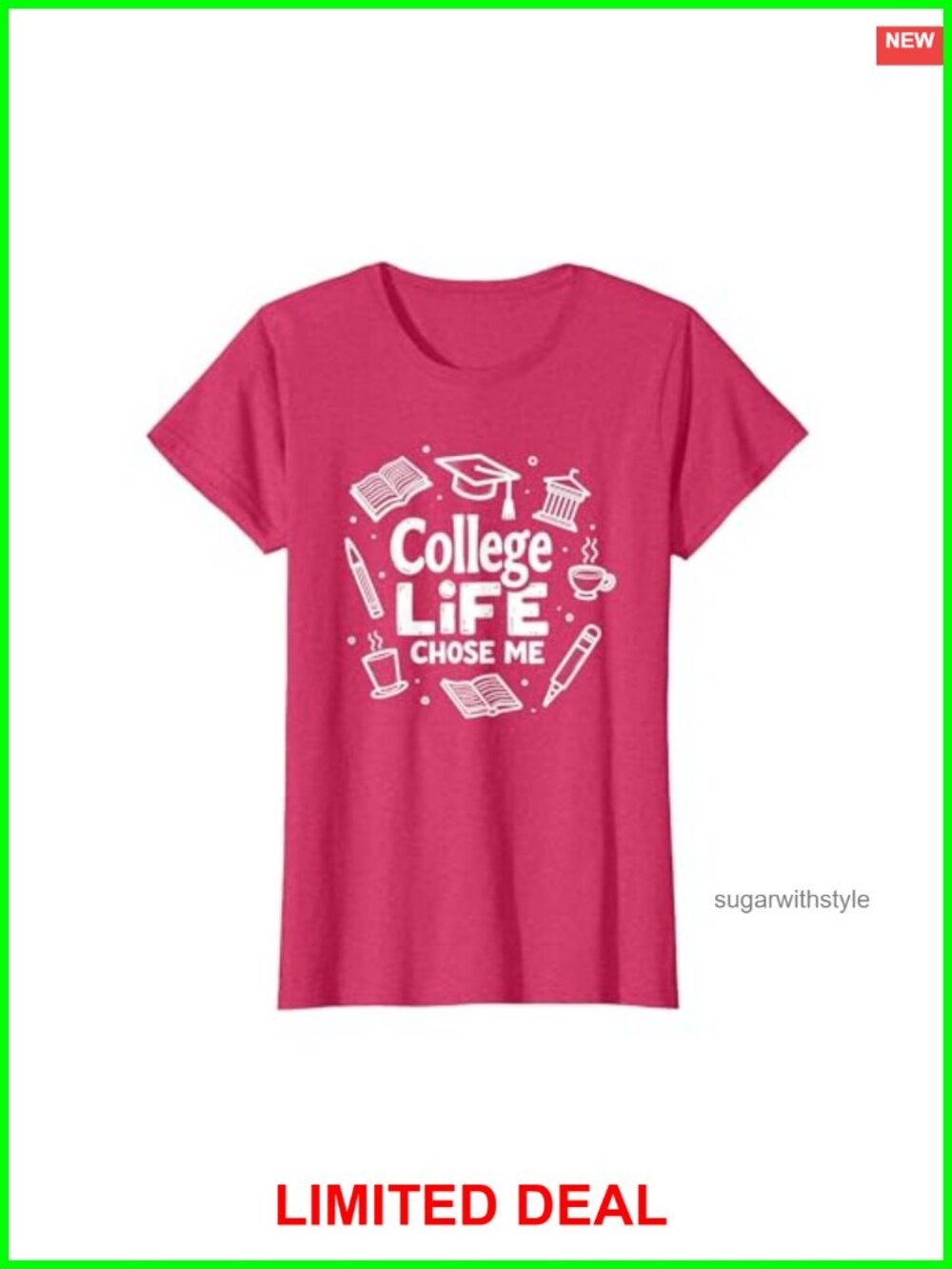College Life Chose Me Student Humor Academic Icons Tee Classic Fit